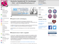 Bildschirmfoto  Deutschen Gesellschaft für Kardiologie – Herz- und Kreislaufforschung